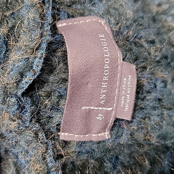 for Anthropologie Size OS Mottled Green Stevie Fringed Knit Kimono, EUC - Picture 11 of 13